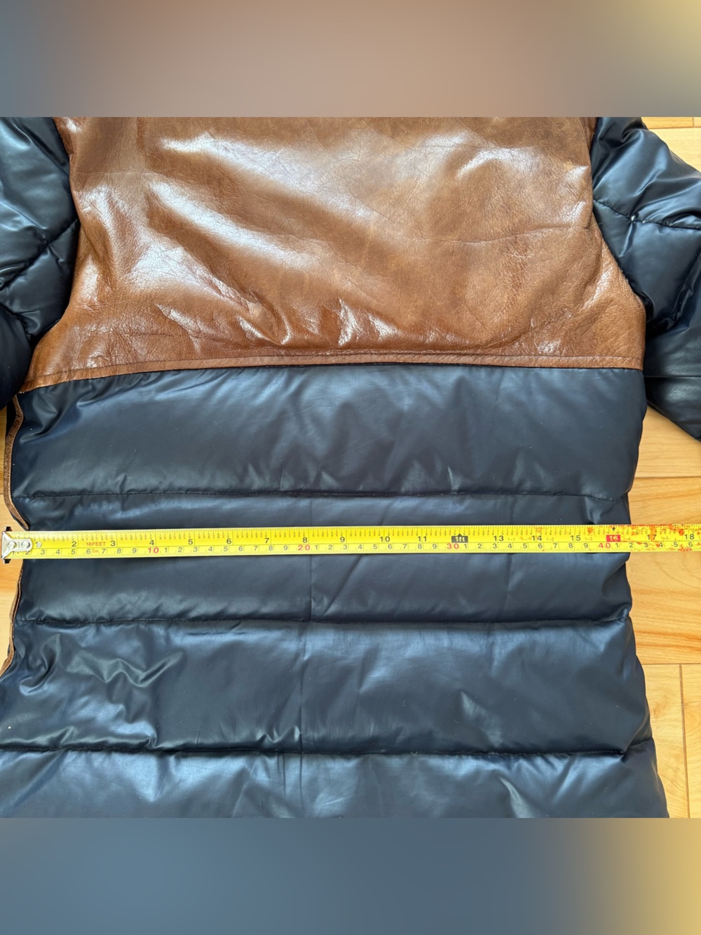 Rudsak Navy Puffer Winter Coat with Fur Trim and Leather Accents - Picture 5 of 15